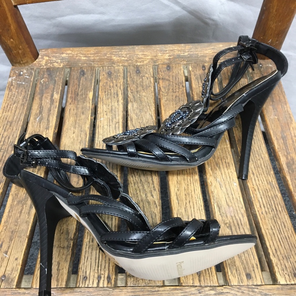 Pierre Dumas Black Strappy Heel Sandals - Picture 6 of 6